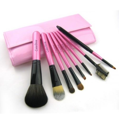 Set 8 Pinceaux Maquillage avec pochette vernis Chic Poils naturels