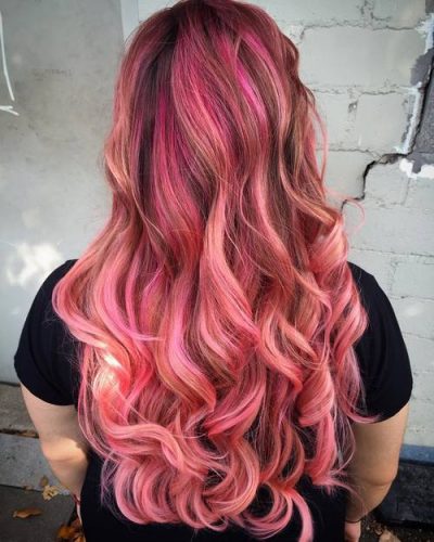 pink hair brown